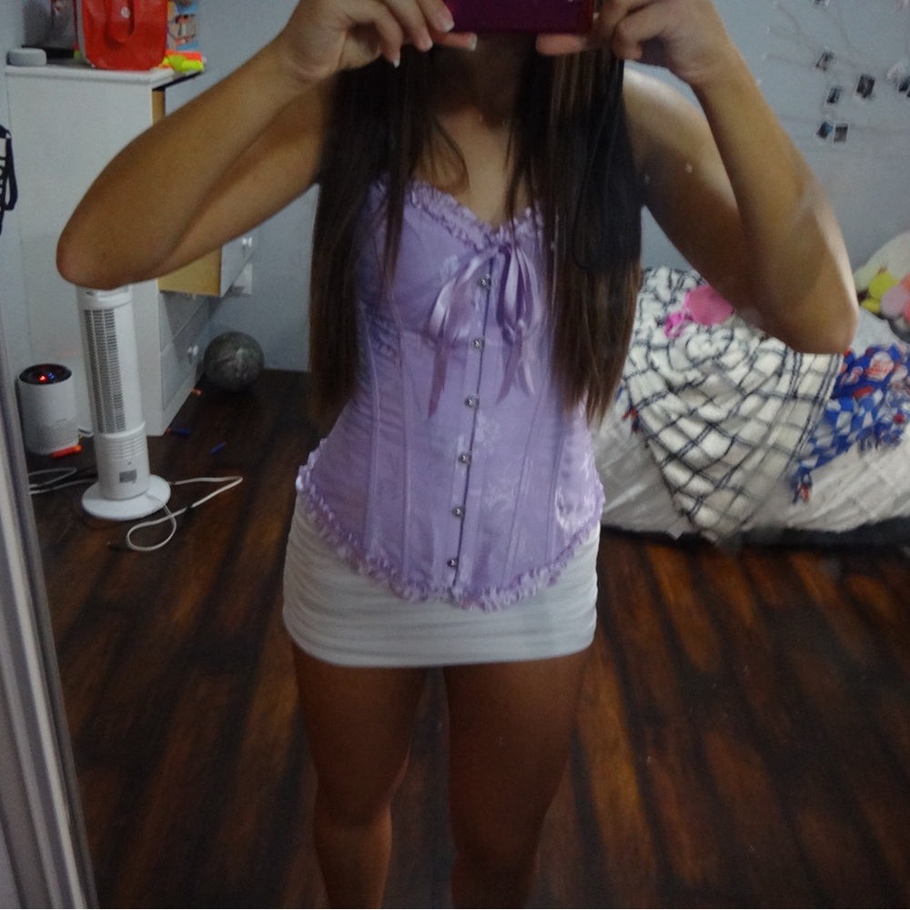 White mini skirt